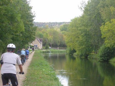 Biking along a Burgundy Canal.